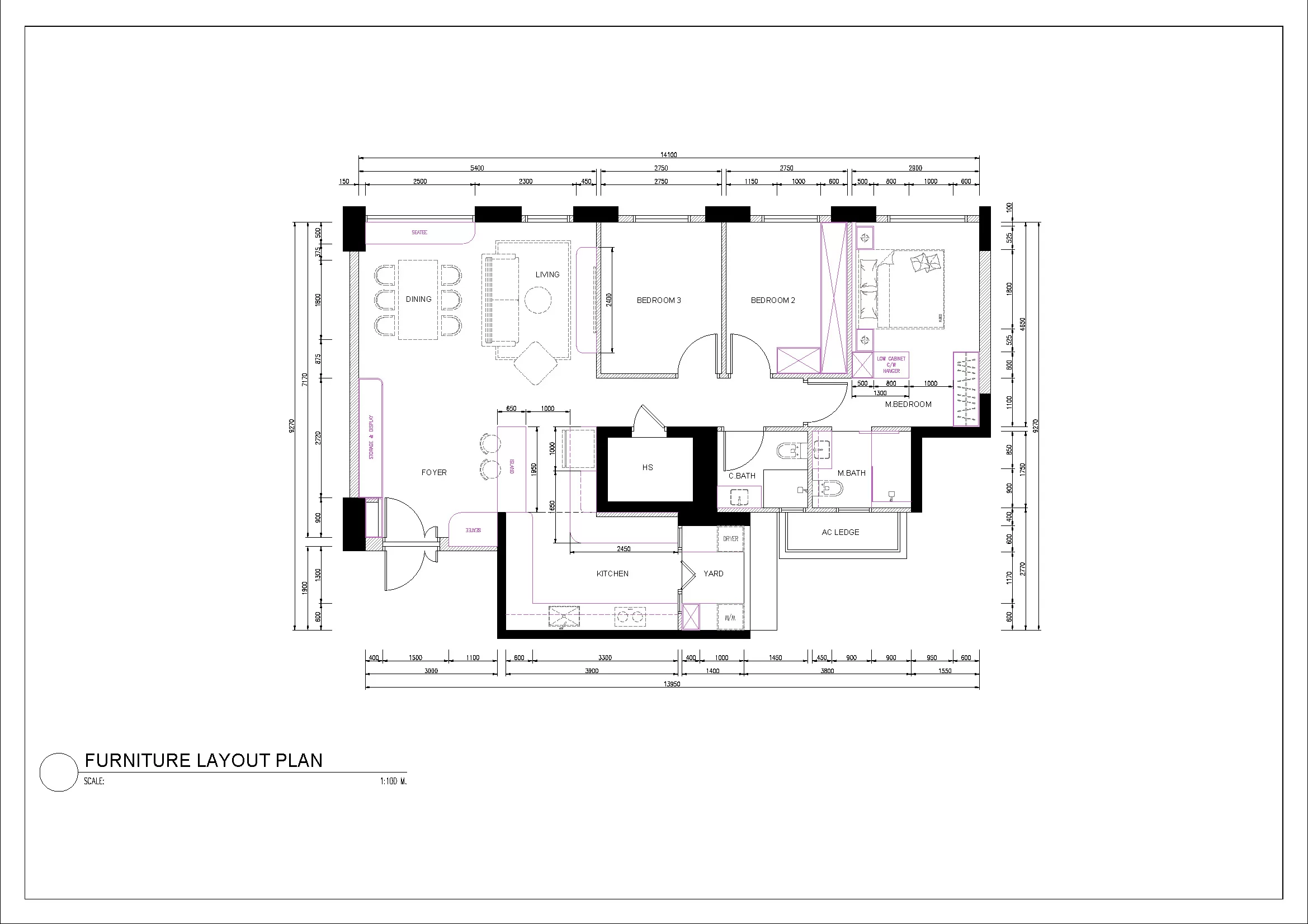 970B Tampines Street 96 Furniture Floor Plan